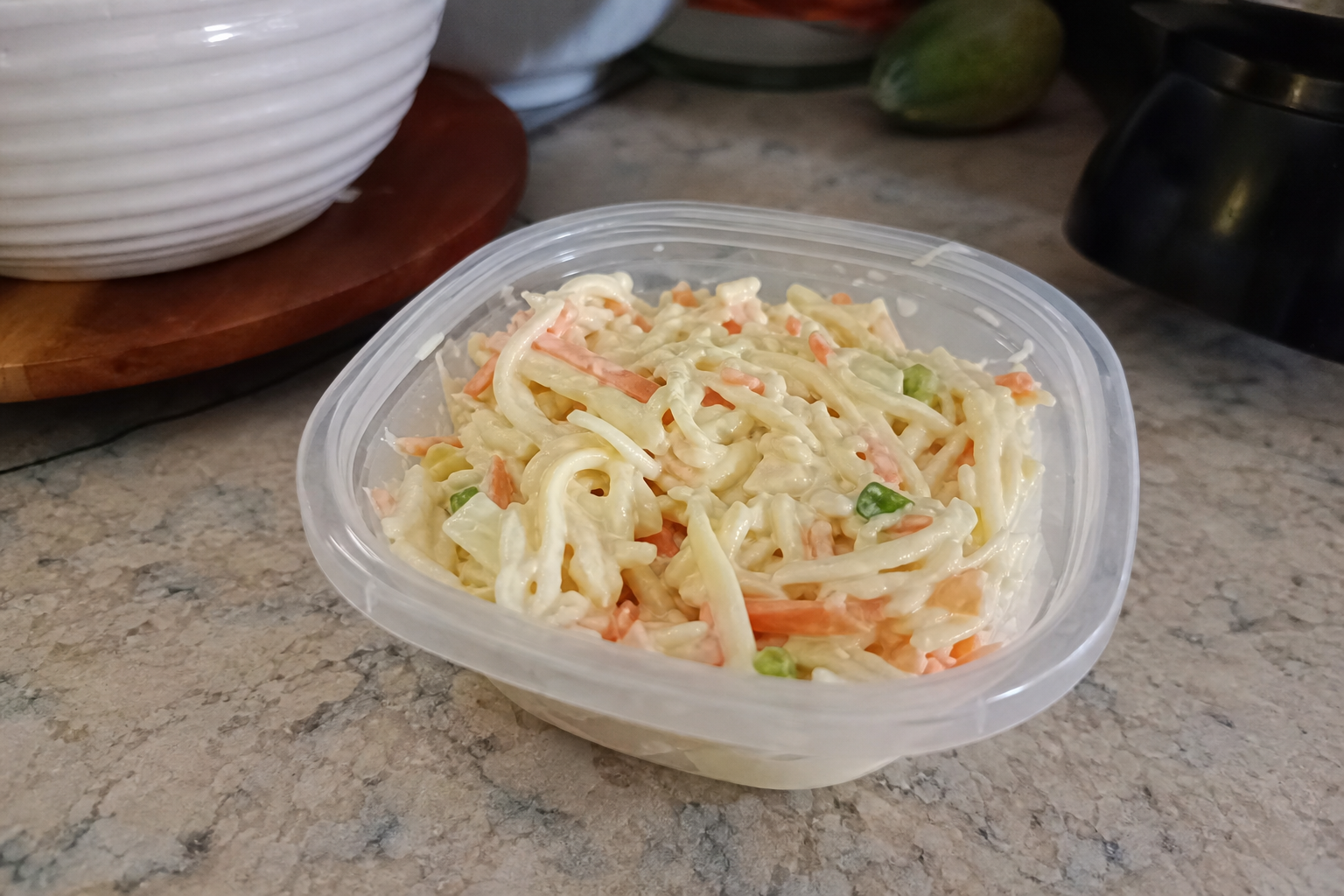 Coleslaw and salad
